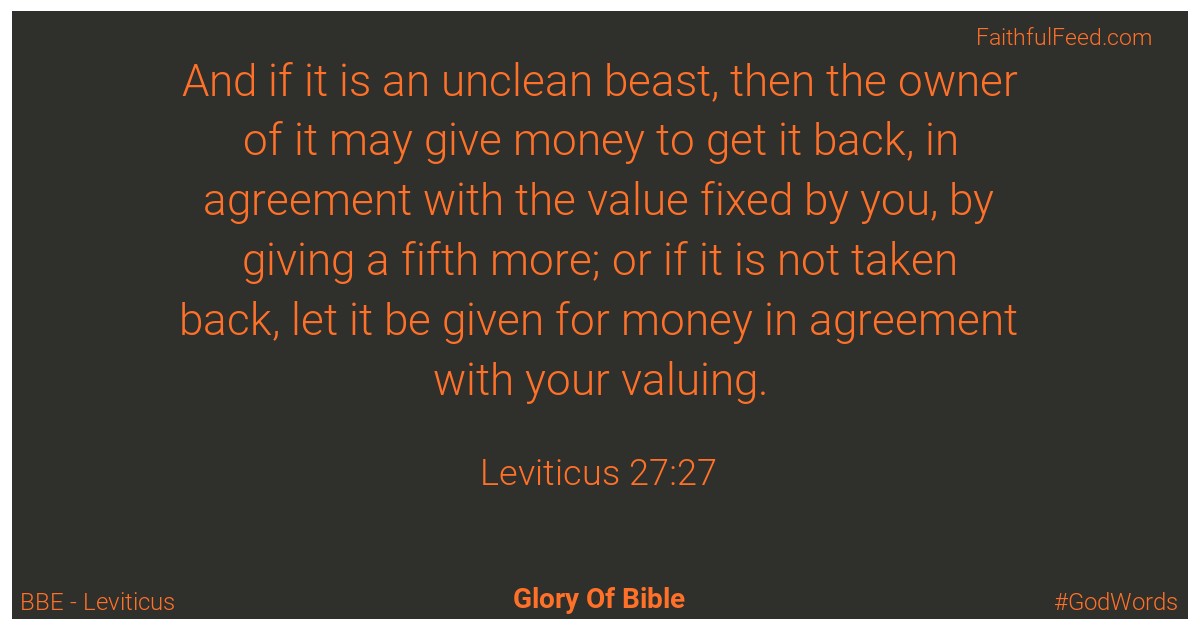Leviticus 27:27 - Bbe