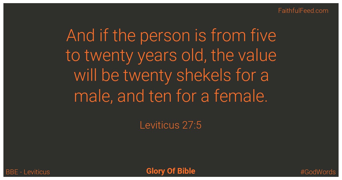 Leviticus 27:5 - Bbe