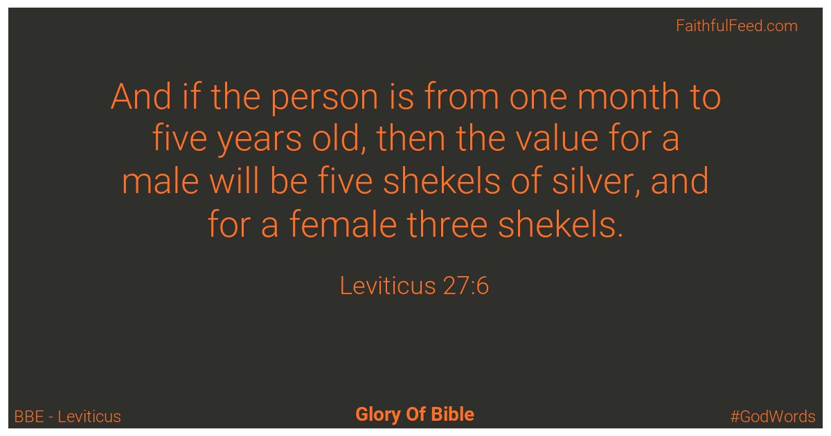 Leviticus 27:6 - Bbe
