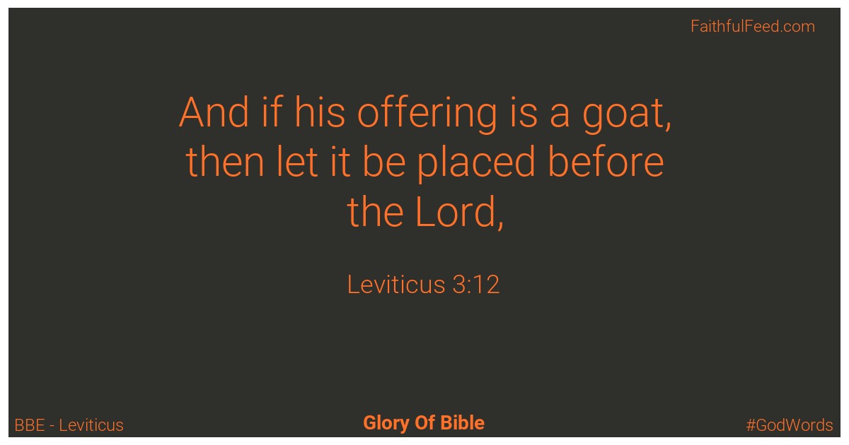 Leviticus 3:12 - Bbe