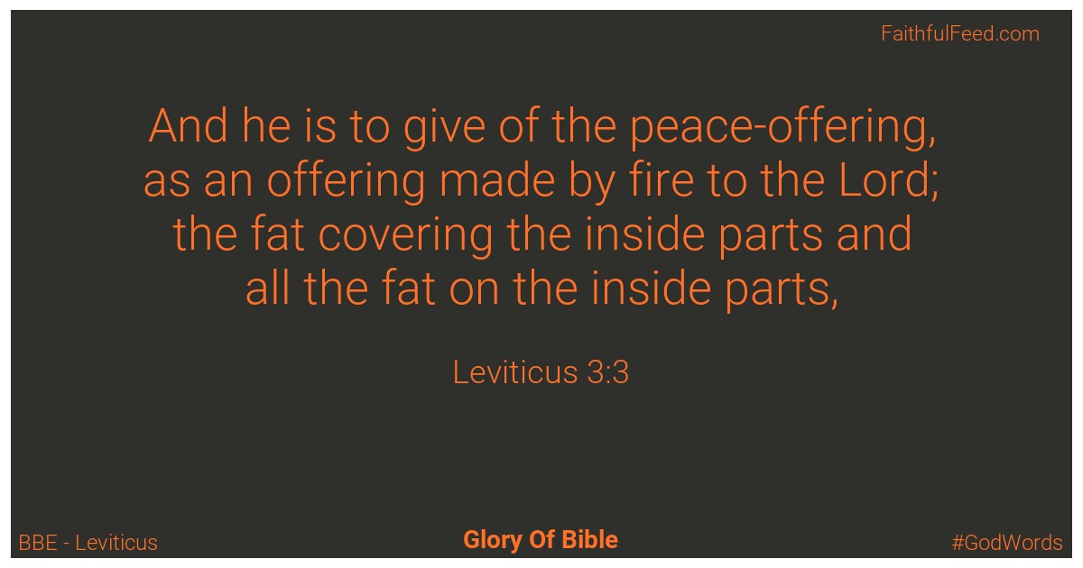 Leviticus 3:3 - Bbe