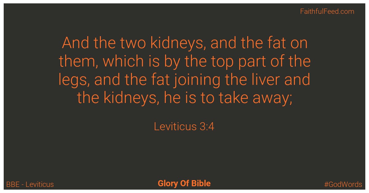 Leviticus 3:4 - Bbe