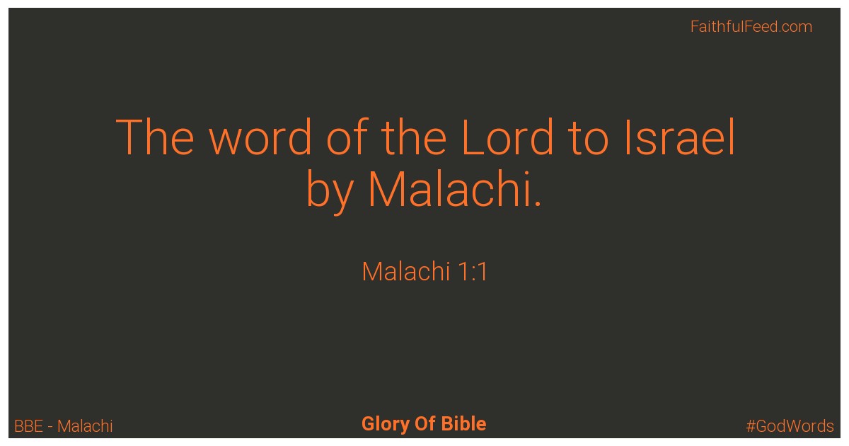 Malachi 1:1 - Bbe