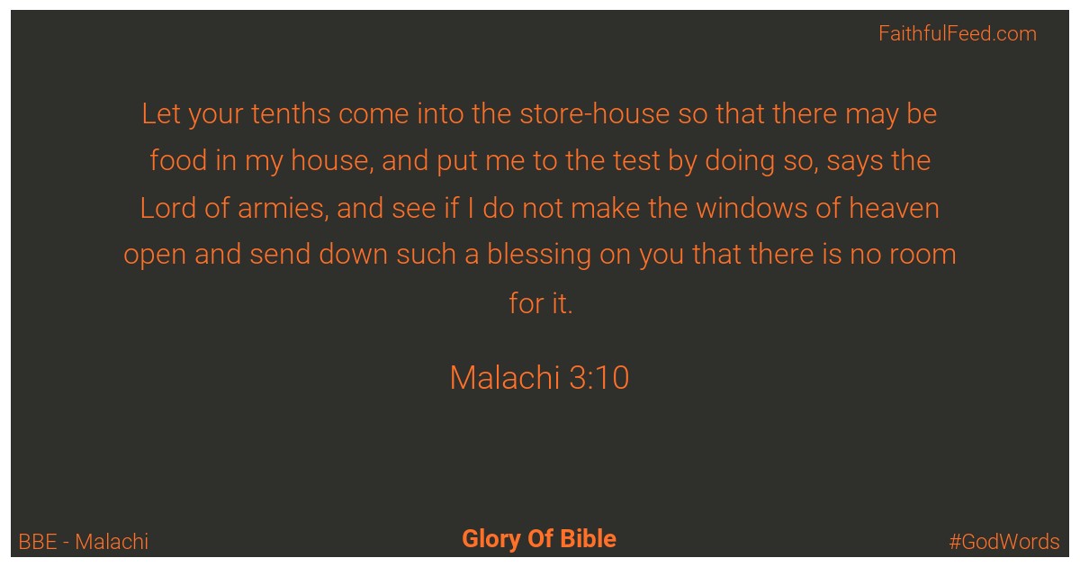 Malachi 3:10 - Bbe