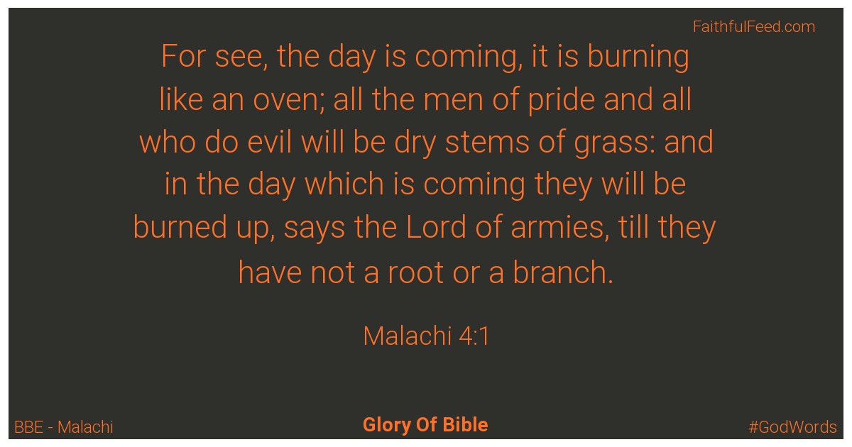 Malachi 4:1 - Bbe