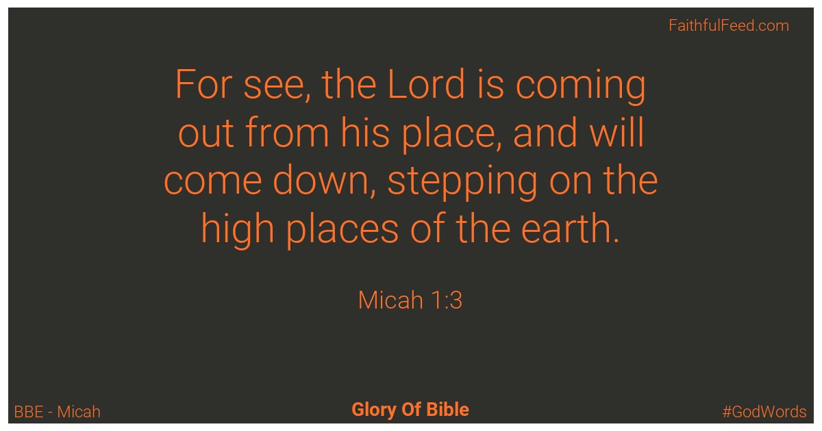 Micah 1:3 - Bbe