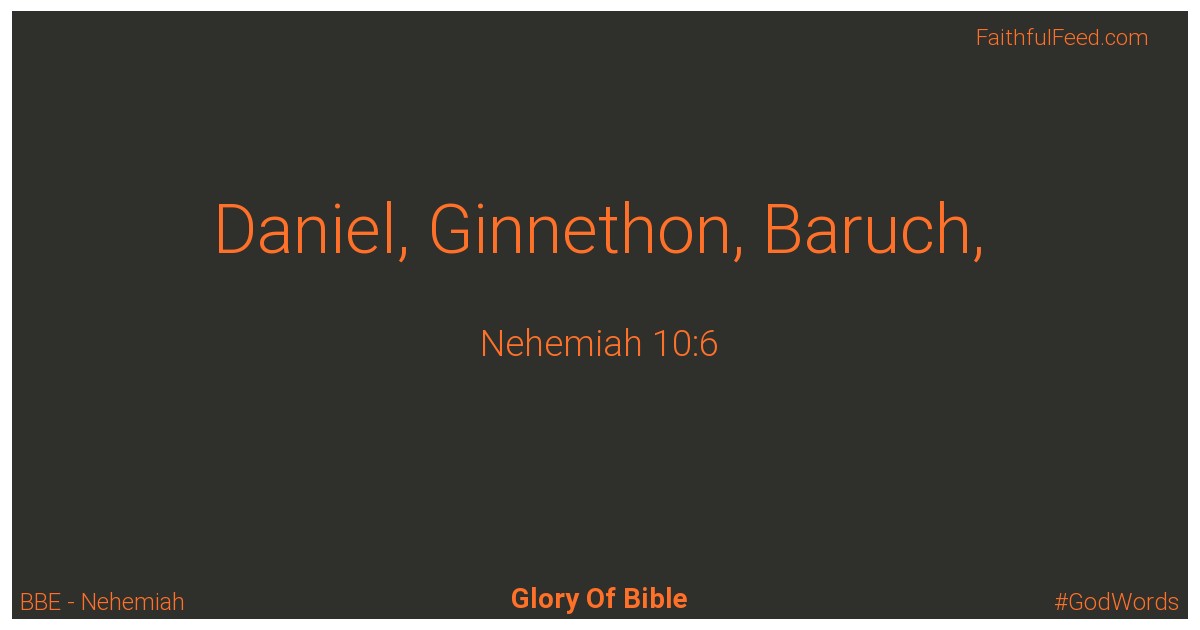 Nehemiah 10:6 - Bbe