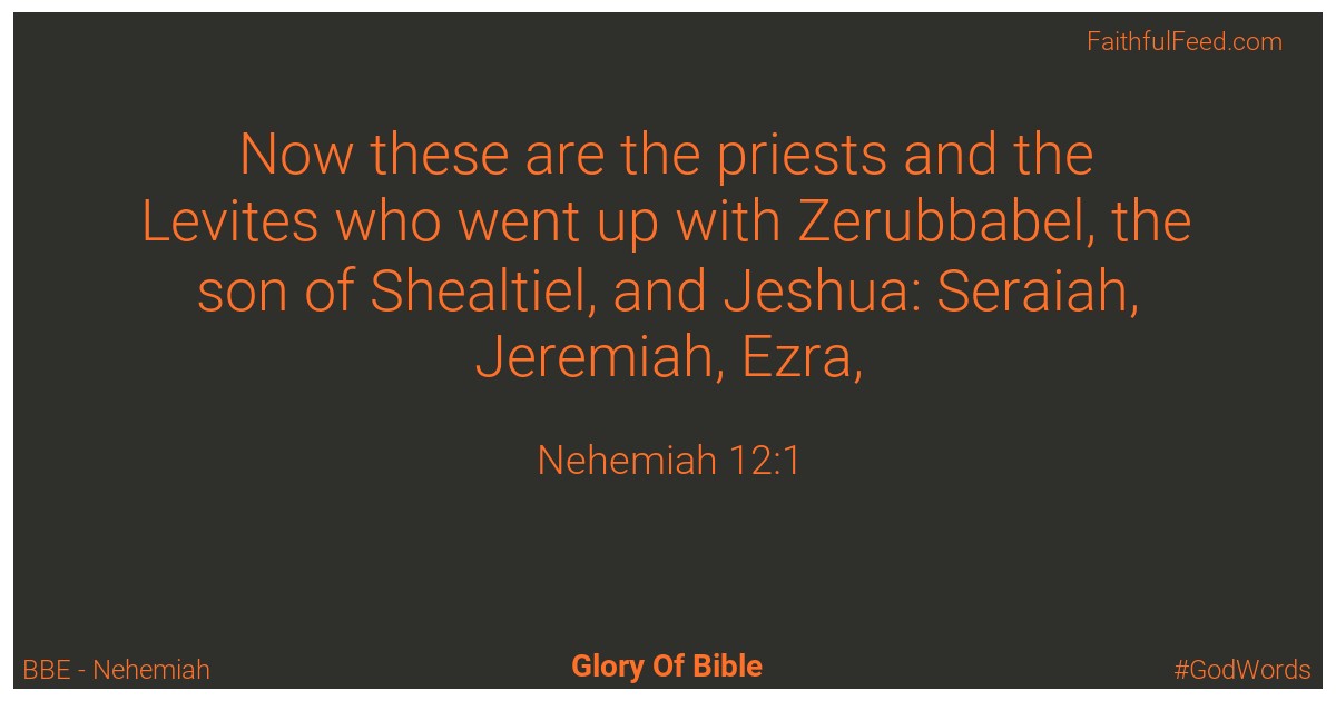 Nehemiah 12:1 - Bbe