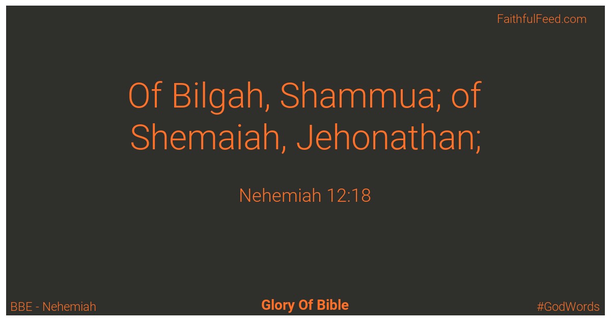 Nehemiah 12:18 - Bbe