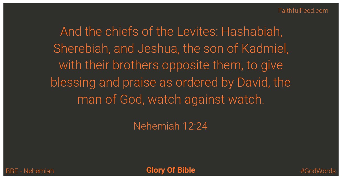 Nehemiah 12:24 - Bbe