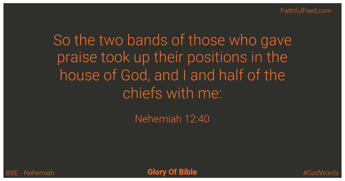 Nehemiah 12:40 - Bbe