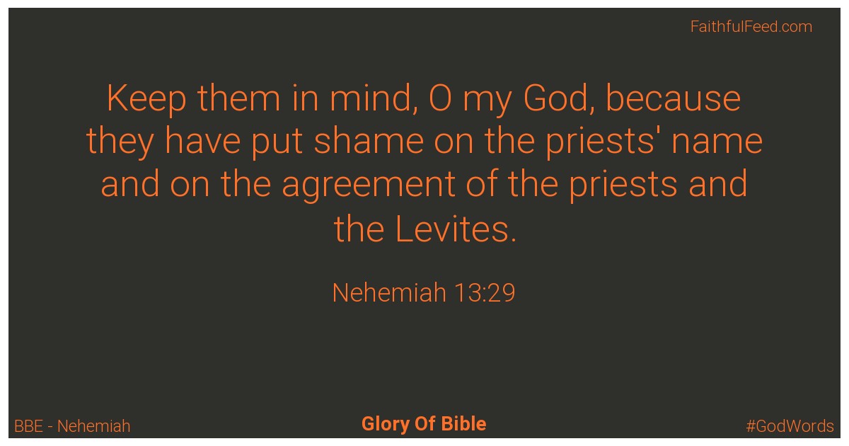 Nehemiah 13:29 - Bbe