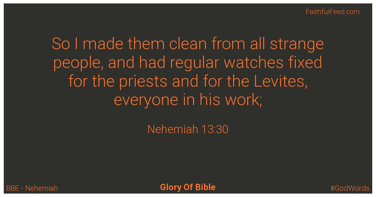 Nehemiah 13:30 - Bbe