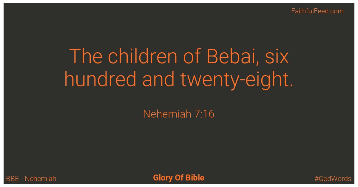 Nehemiah 7:16 - Bbe