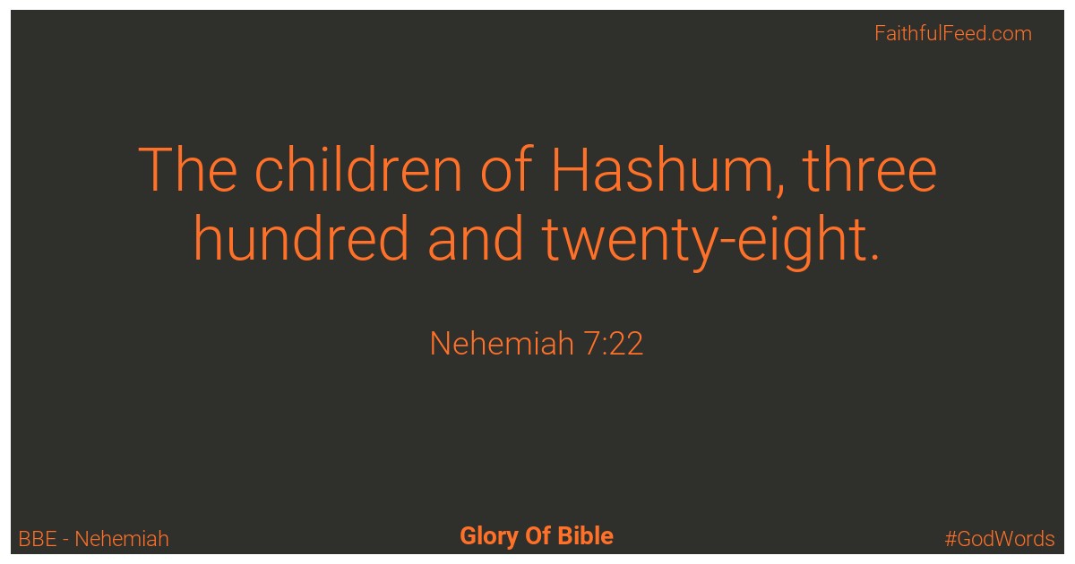 Nehemiah 7:22 - Bbe
