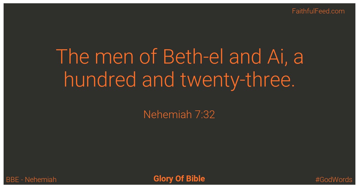 Nehemiah 7:32 - Bbe