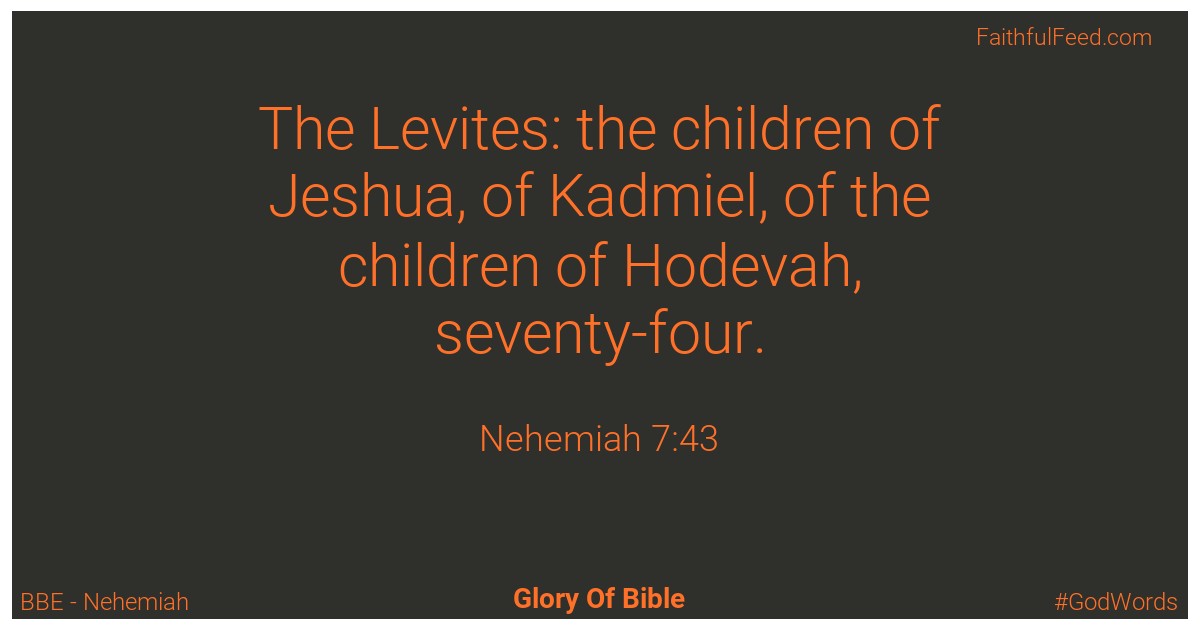 Nehemiah 7:43 - Bbe