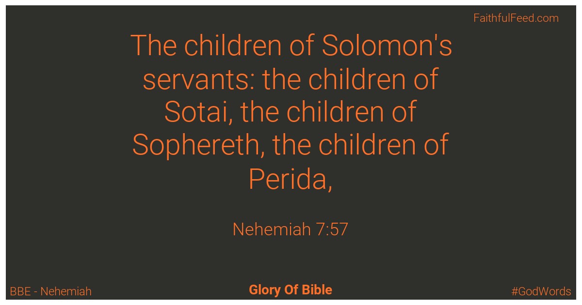 Nehemiah 7:57 - Bbe