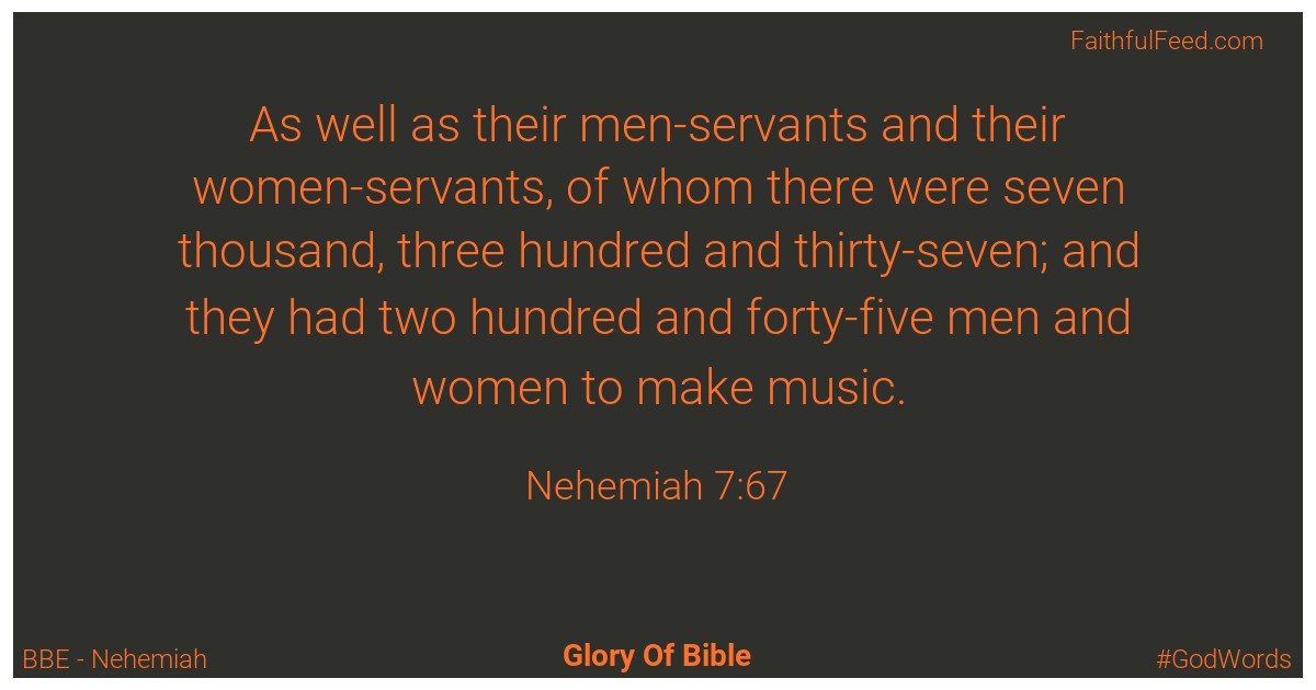 Nehemiah 7:67 - Bbe