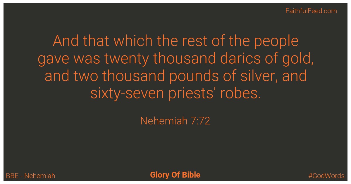 Nehemiah 7:72 - Bbe