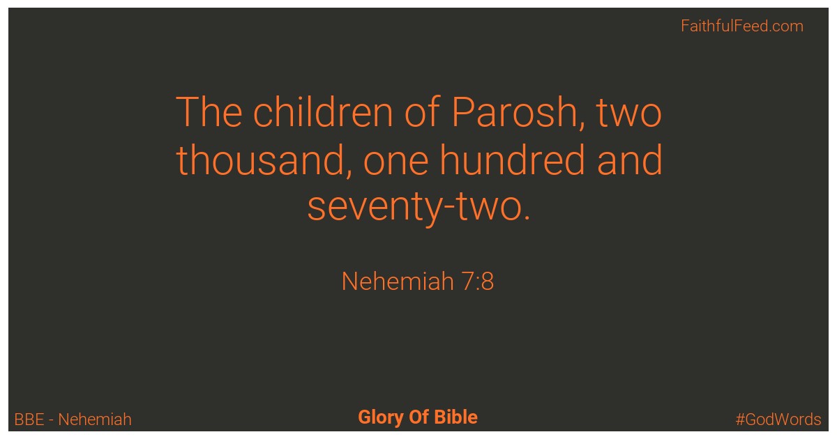 Nehemiah 7:8 - Bbe