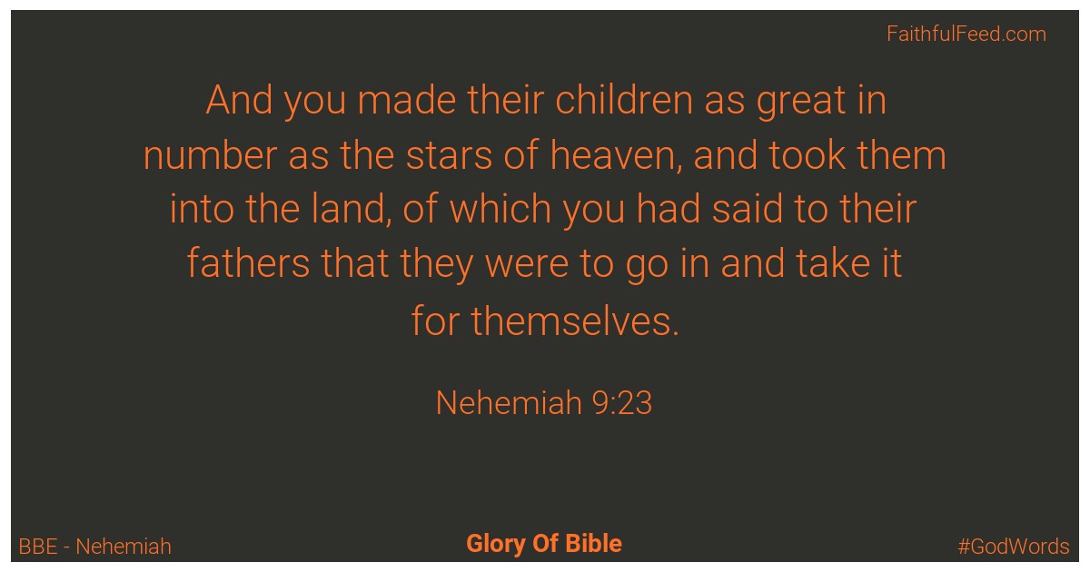 Nehemiah 9:23 - Bbe