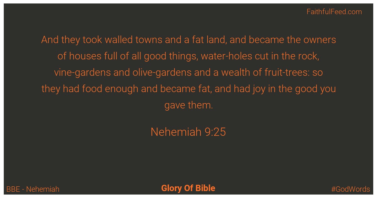 Nehemiah 9:25 - Bbe