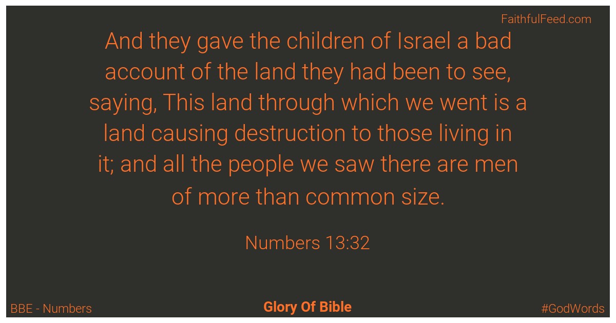 Numbers 13:32 - Bbe