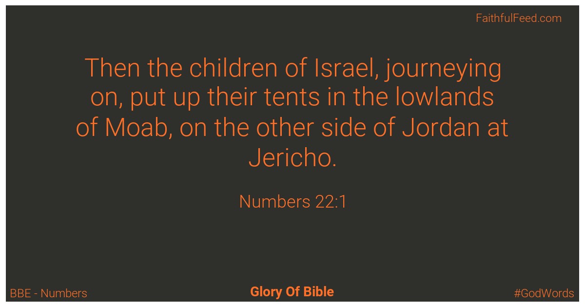 Numbers 22:1 - Bbe