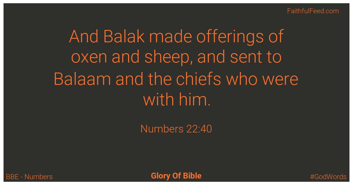 Numbers 22:40 - Bbe