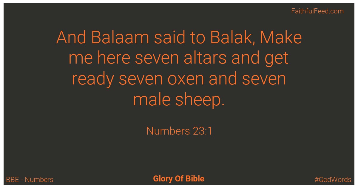 Numbers 23:1 - Bbe