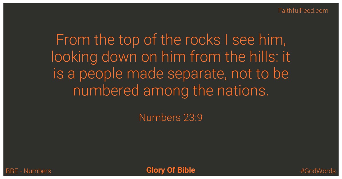 Numbers 23:9 - Bbe
