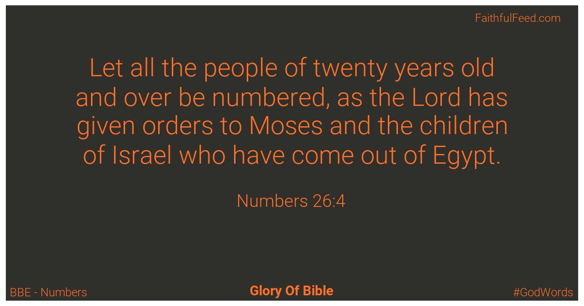 Numbers 26:4 - Bbe