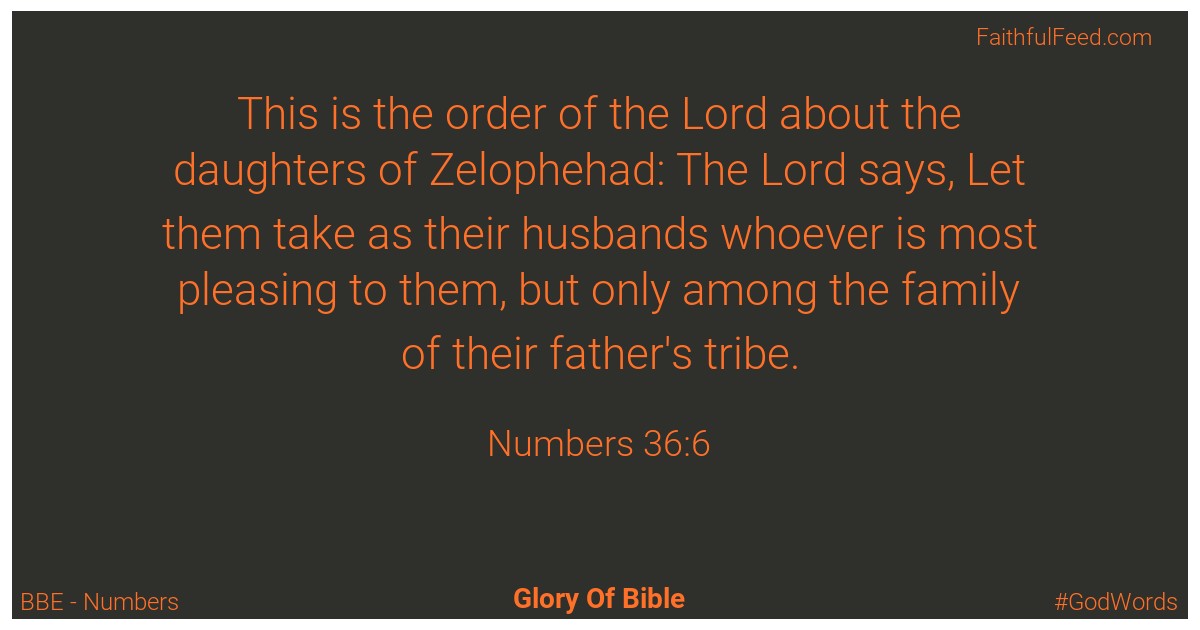 Numbers 36:6 - Bbe
