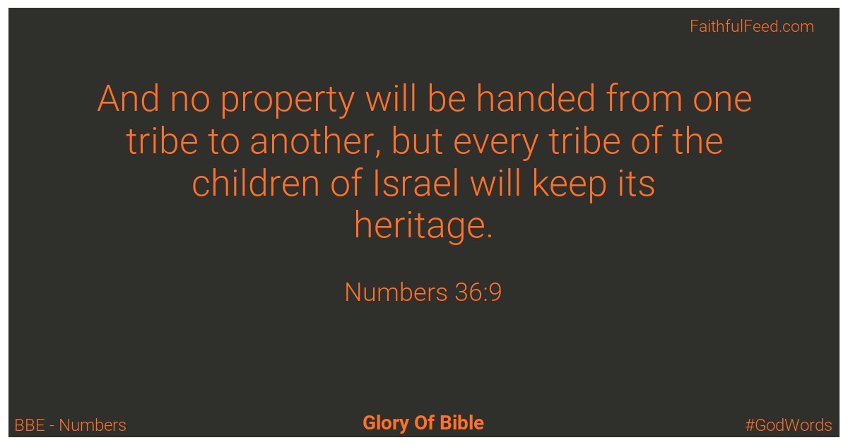 Numbers 36:9 - Bbe