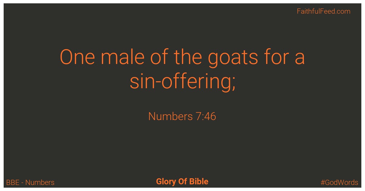 Numbers 7:46 - Bbe
