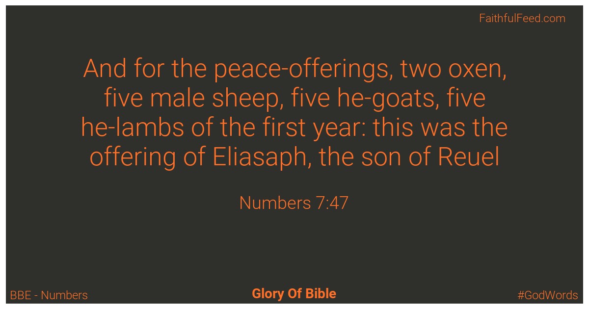 Numbers 7:47 - Bbe