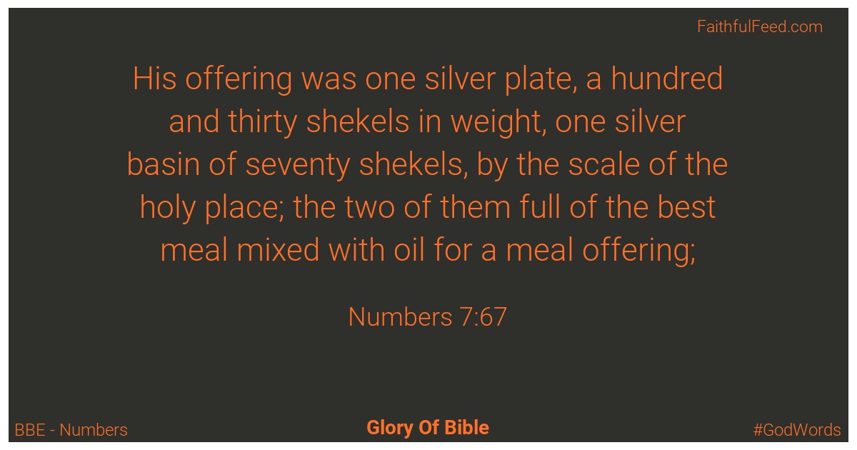 Numbers 7:67 - Bbe