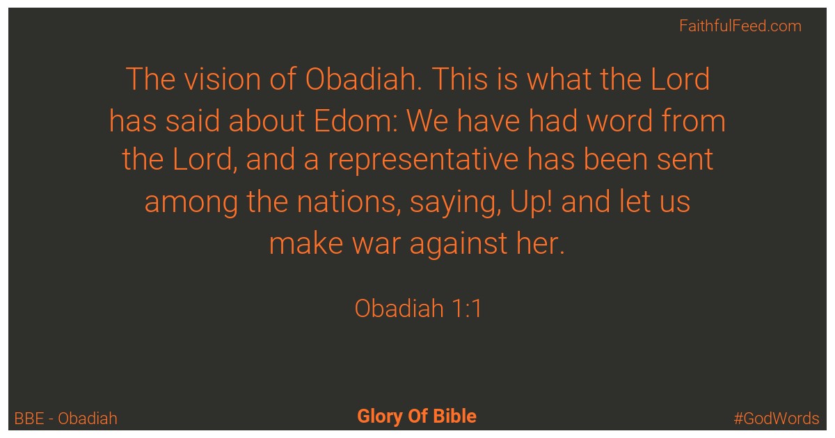 Obadiah 1:1 - Bbe