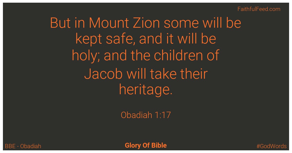 Obadiah 1:17 - Bbe