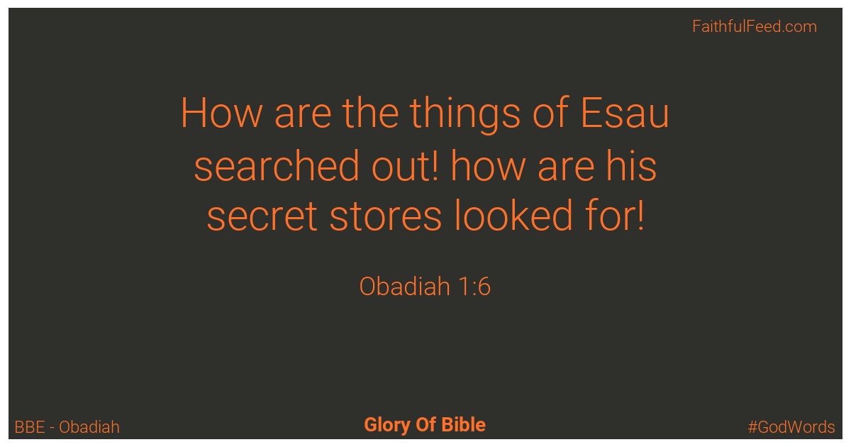 Obadiah 1:6 - Bbe