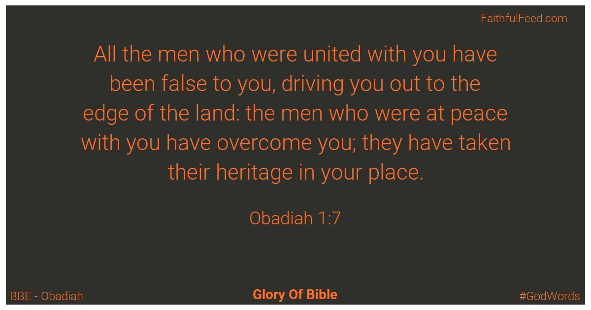 Obadiah 1:7 - Bbe