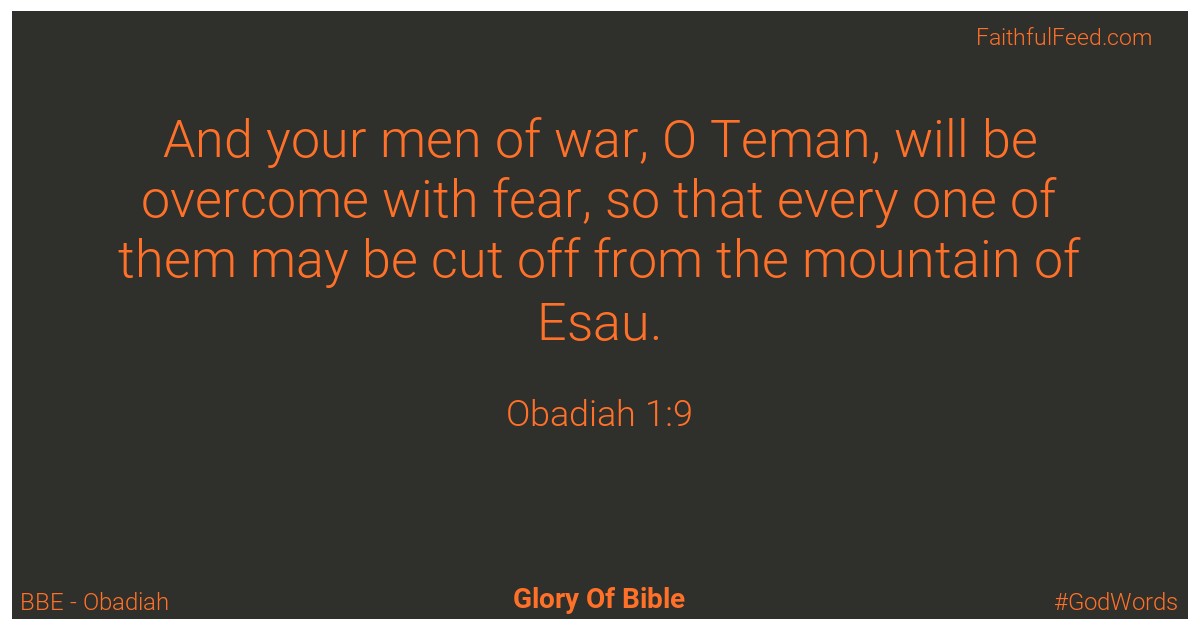 Obadiah 1:9 - Bbe