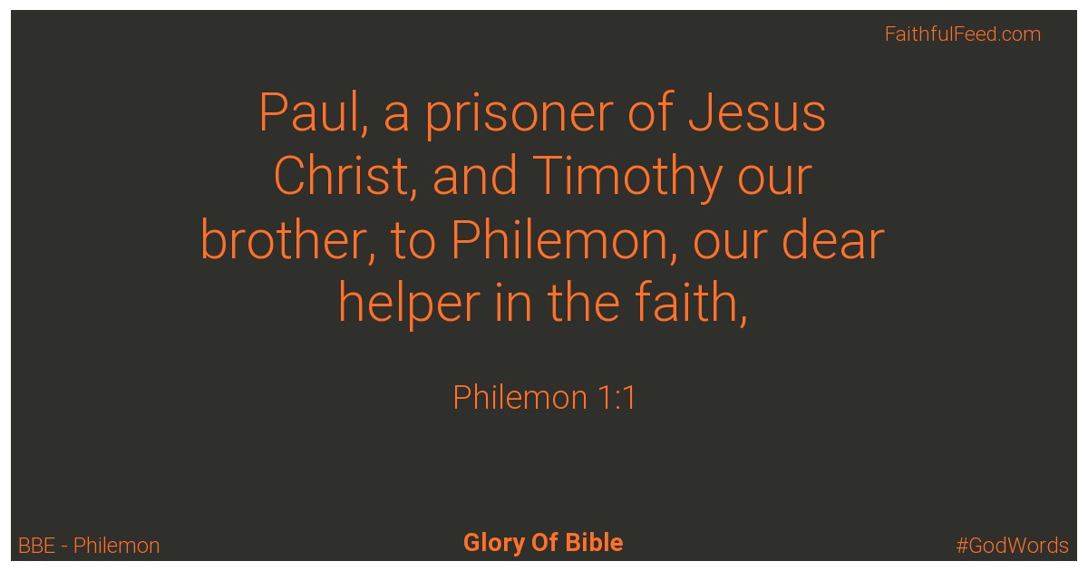 The Bible Verses from Philemon Chapter 1 - Bbe