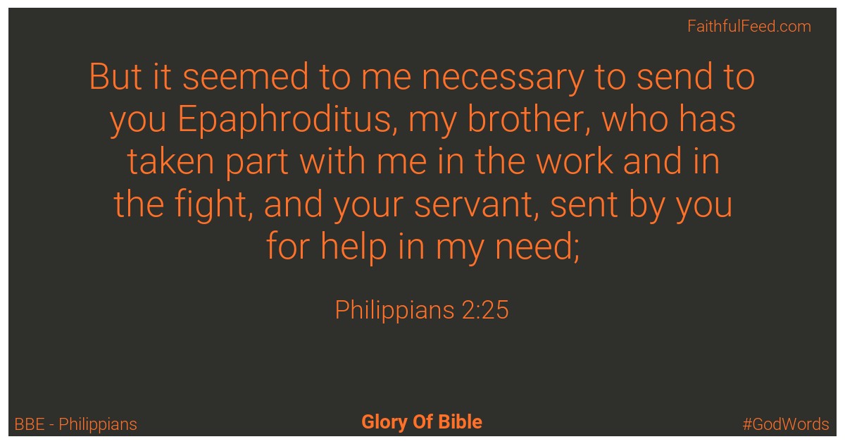Philippians 2:25 - Bbe
