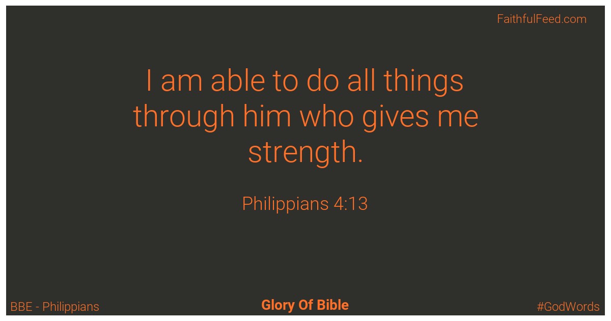 Philippians 4:13 - Bbe