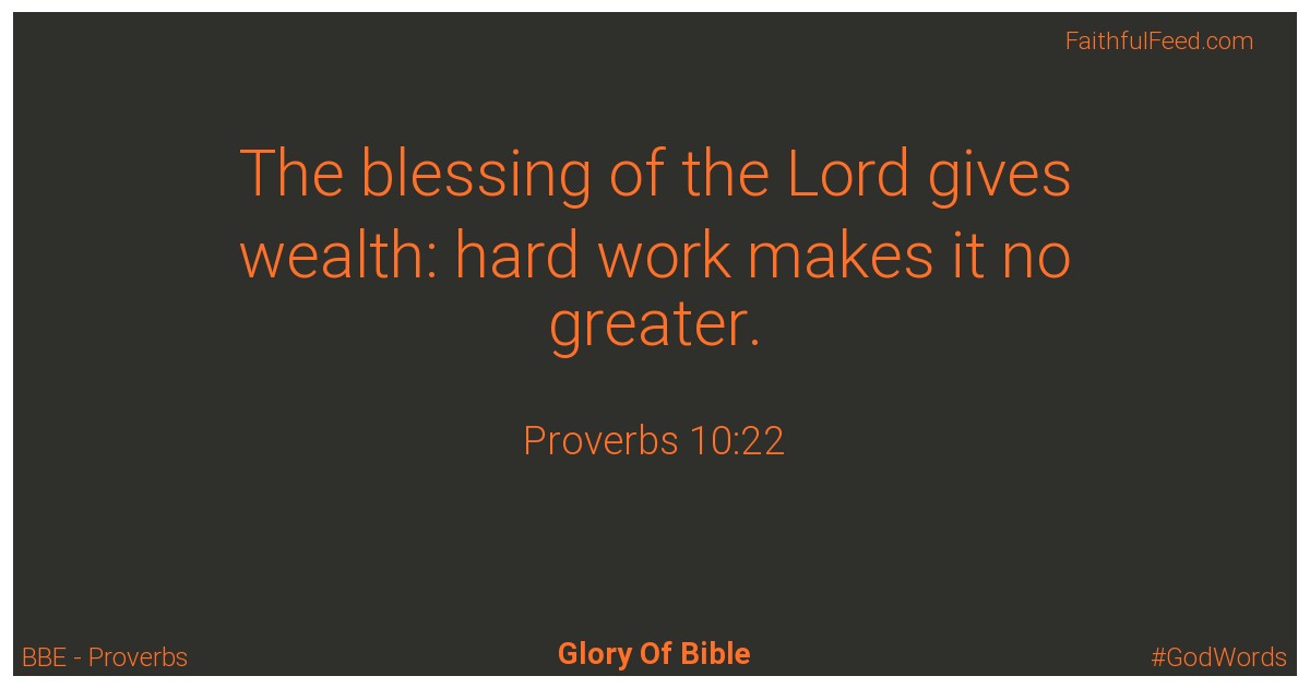 Proverbs 10:22 - Bbe