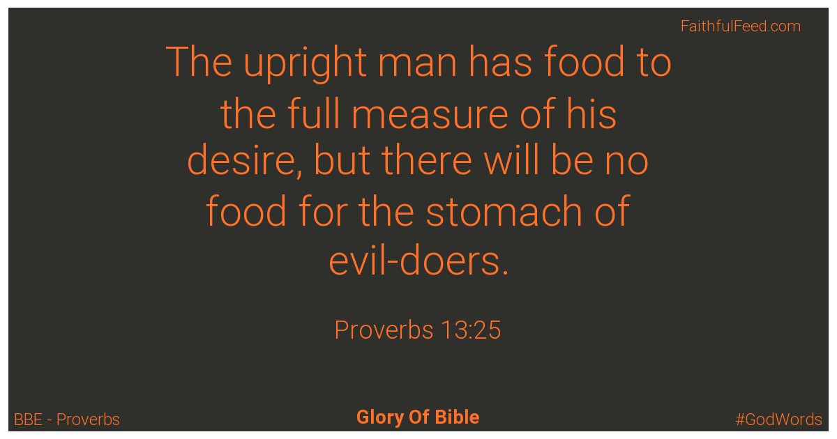 Proverbs 13:25 - Bbe