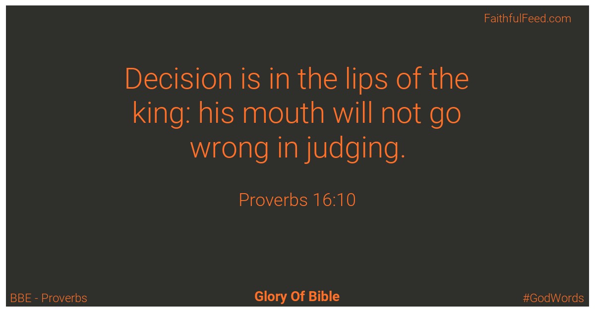 Proverbs 16:10 - Bbe