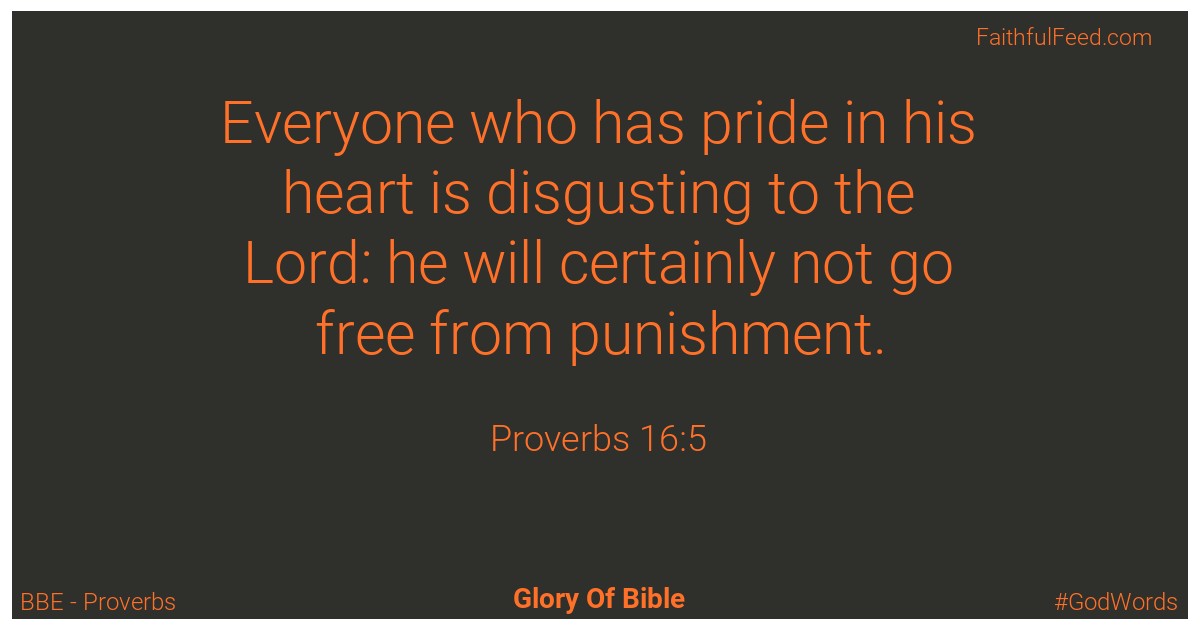 Proverbs 16:5 - Bbe